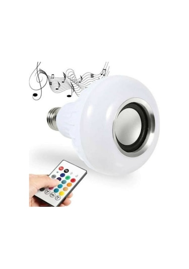 Gece Lambası Bluetooth Hoparlör Rgb Ledli Lamba Kumandalı Mp3 Çalar Ampul Renkli Ampul Akıllı Ampul