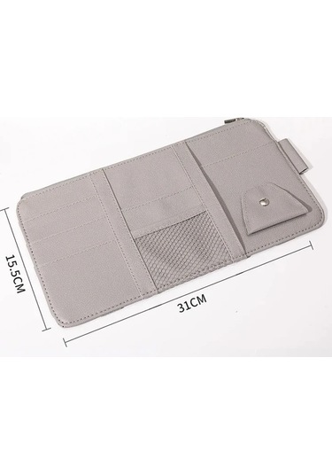 Araba Güneşlik Organizatör Oto Iç Aksesuarları Depolama Cep Kılıfı Pu Beige