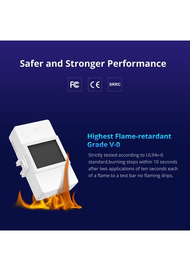 Xindoker Sonoff Powr320d Beyaz Akıllı Elektrik Sayaçlı Anahtar, Lcd Ekranlı, 20a Maksimum, Wi-fi İle Kontrol, Ewelink Uygulaması Desteği