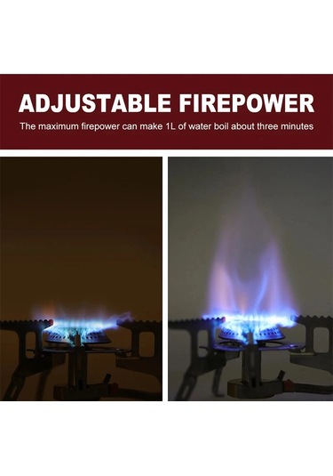 Zilinn Kamp Gaz Sobası Taşınabilir Katlanır Açık Sırt Çantası Soba Turist Ekipmanları Yemek Pişirmek İçin Yürüyüş Piknik 3500w Gümüş