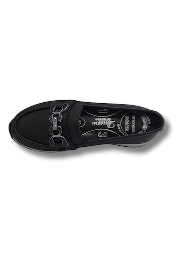 Tarzbu Kadın Siyah Taşlı Tokalı Comfort Loafer Ayakkabı, Rahat Taban, Düz Kadın Babet Ayakkabı Taslıtokalıtarzkl1 1961 Sıyah