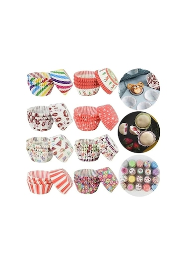 200 Adet Renkli Muffin Cupcake Kalıpları Kek Kapsülü Cupcake Muffin Kağıdı