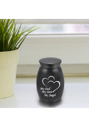 Homyl Metal Urn Anıları Tutmak Cenaze Hatıra Pet Mezar Siyah Altın