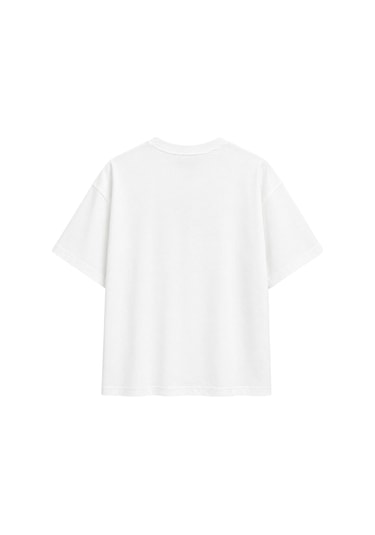 Mixray 2101 Kadın Bisiklet Yaka Soft Oversize Basic Modal T-shirt Beyaz
