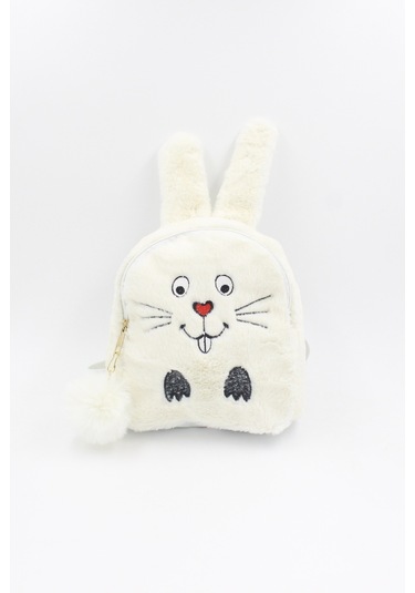 Chantaky 039 3000  Peluş Tavşan Çocuk Sırt Çantası Beyaz
