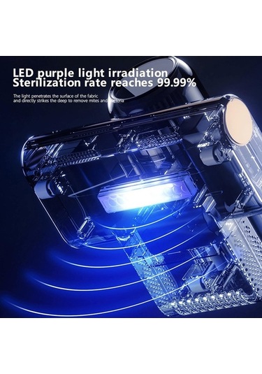 Novahub Güçlü Emişli Taşınabilir El Süpürgesi - Yatak, Koltuk Ve Halılar İçin Uv Özellikli 8kpa Beyaz Beyaz