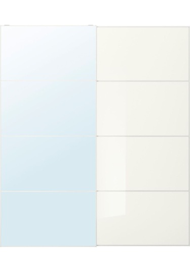 Sürgü Kapak, Beyaz Cam-ayna, 200x236 Cm Beyaz