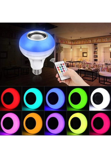 E27 Rgb Led Ampul Uzaktan Kumandalı Bluetooth Ve Hoparlör Özelli