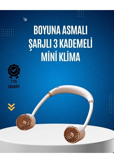 Usb Şarjlı Boyun Fanı Hafif, Katlanabilir, Taşınabilir, Düşük Gürültülü Fan
