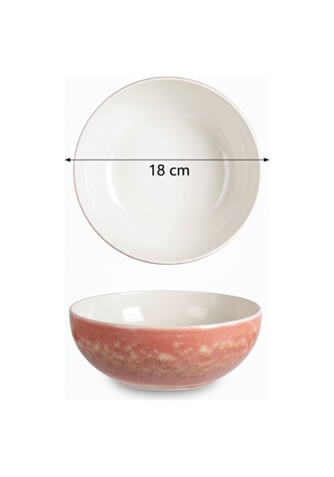 6'lı Coupe Shape Rosa Kase 18 Cm Şık Ve Modern Porselen Kase Krem