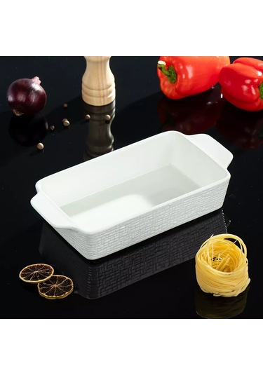 Daniks Kurutma Kabı Seramik, 30x14x6 Cm, Keten 253316590 Beyaz