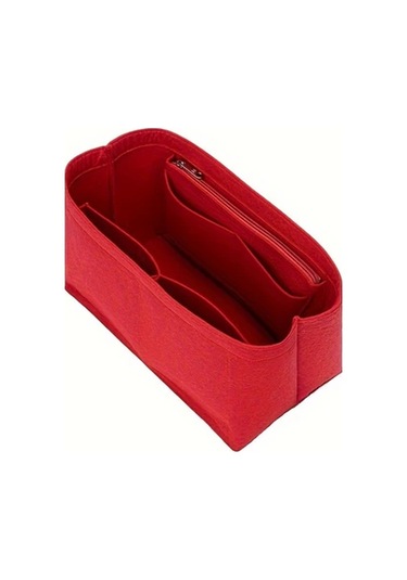 Fochsia Kırmızı Polyester El Çantası Organizatör Seti Fermuarlı Cepli Taşınabilir Çanta Şekillendirici Çok Cepli Saklama Çözümü Gümüş Eskitme