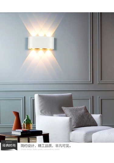 Uranüs Gün Işığı Ledli Dekoratif Işık Süzmeli Iç Dış Mekan Bahçe Balkon Teras Salon Aplik Beyaz