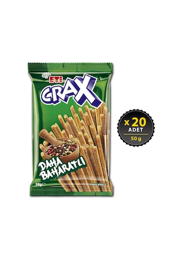 Eti Crax Baharatlı Çubuk Kraker 20 x 50 G