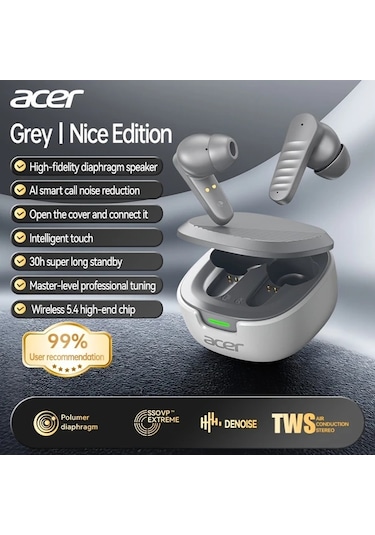 Oldfriend Acer Ohr503 Kablosuz Kulaklık 30h Çalma Süresi Gürültü Önleme Touch Kontrol