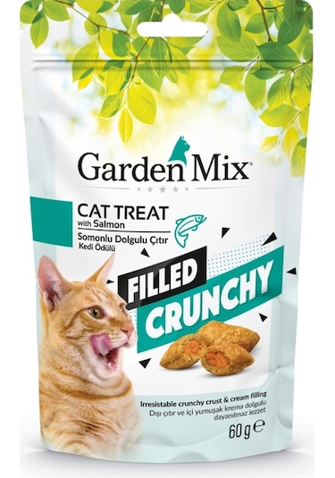 Garden Mix Somon Balık Dolgulu Çıtır Kedi Ödülü 60 Gr