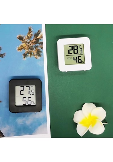Mini Sıcaklık Nem Ölçer Lcd Ekranlı Oda Termometre Duvara Takılab