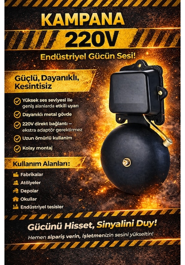 Kampana Zil Çan İşyeri Paydos Mola Zili