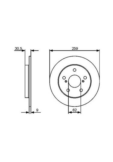 Toyota Auris E15 06-12 1.6 2006-2012 Bosch Arka Disk 2 Adet