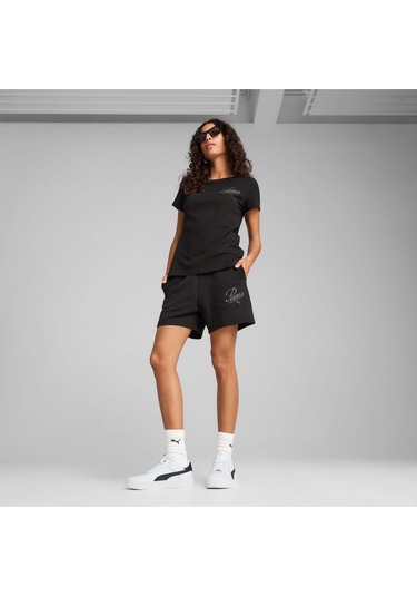 Puma Scrıpt Tee Kadın Tişört Siyah Siyah