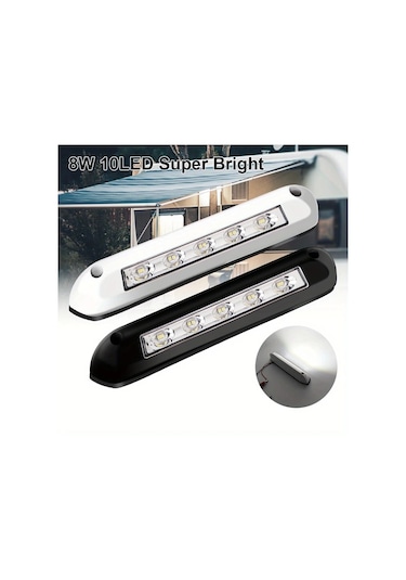 Boatshop1 Siyah 12v 24v Led Karavan Duvar Lambası Çok Renkli Abs Dış İç Aydınlatma Rv Veranda