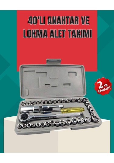 Çok Amaçlı 40 Parça Lokma Anahtar Takımı Korozyona Dayanıklı Çelik