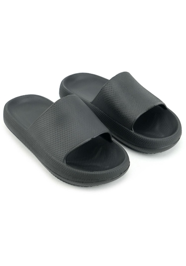 Gezer Yazlık Erkek Eva Banyo Bahçe Islak Zemine Uygun Terlik Siyah