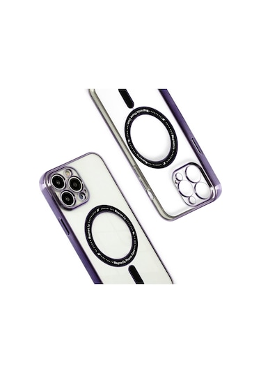 İphone 14 Pro Max Kılıf Magsafe Özellikli Gold Seri Lazer Silikon Kapak