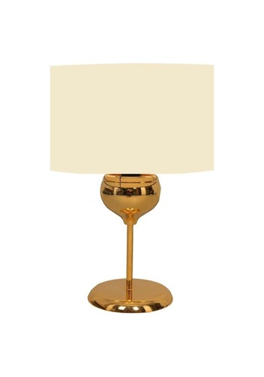 Manolya Krem Abajur Siyah