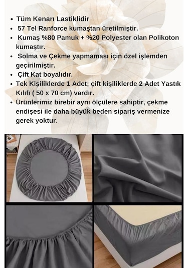 Ranforce Kumaştan Bordo Renkli Tek Kişilik Çarşaf Takımı