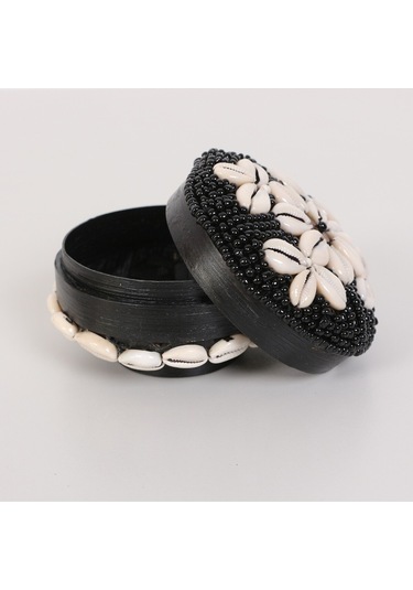 Bali Boncuklu Kapaklı Kutu 11 X 9 Cm