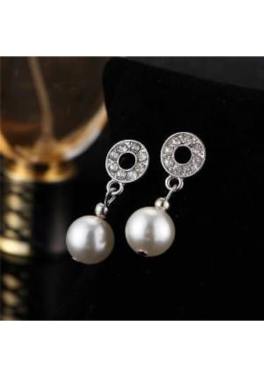 Taşlı İnci Takı Seti Kolye, Bileklik, Küpe 18 Gp Sevgililer Günü