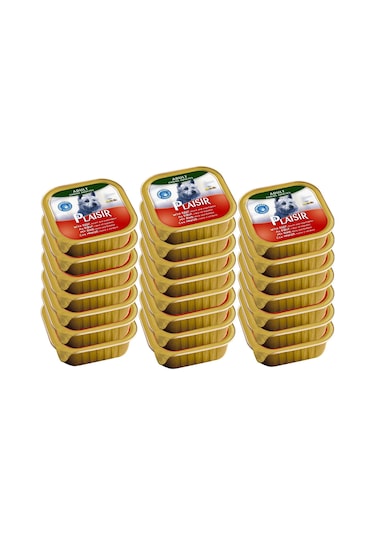 Plaisir Sığır Etli Pate Konserve Yetişkin Köpek Maması 22 x 150 G