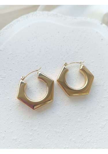 Köşeli Çelik Halka Altın