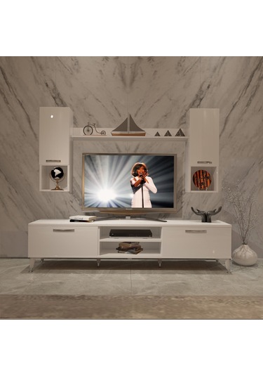 Decoraktiv Eko 5da Mdf Dvd Silver Tv Ünitesi Tv Sehpası Beyaz