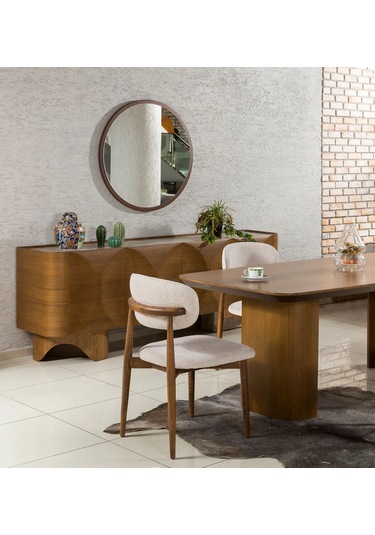 Bella Yemek Odası Takımı Yemek Masası + 4 Adet Sandalye Kahverengi