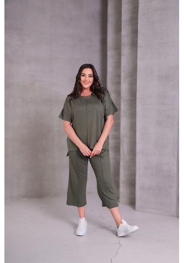 Önü Çimalı Takım Haki Yeşil Haki - Yeşil