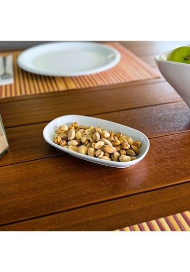 Alezy 605 Göreme Melamin Termostar Oval Kayık Tabak 15x9 Cm Beyaz