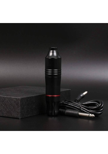 Magideal Profesyonel Kartuşlu Dövme Makinesi Kalem Döner Set Ayak Pedalı Siyah