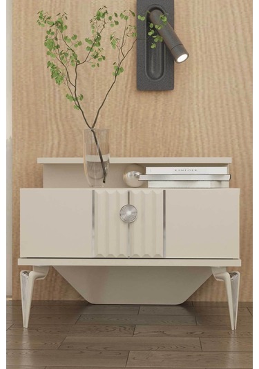 Modalife Vivaldi Tek Çekmeceli Komodin - Vizon