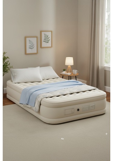 Robo Kendi Kendine Şişen Otomatik Çift Kişilik Yatak Bej