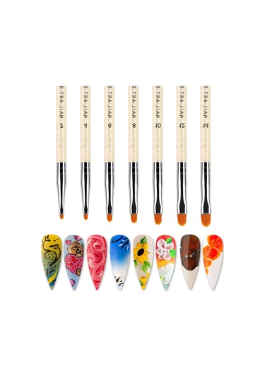 Hfambition 7 Parça Uv Jel Tırnak Fırçası Seti - Profesyonel Tırnak Sanatı Ve Ev Kullanıma Uygun