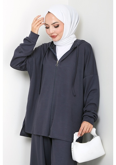 Kapüşonlu Oysho İkili Takım 1609 - Antrasit Antrasit