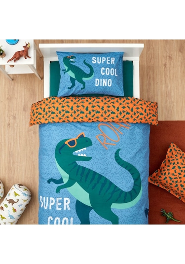 Karaca Home Young Cool Dino %100 Pamuk Tek Kişilik Nevresim Takı