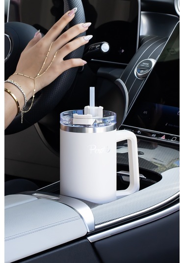 Perotti 17236 Colte V2 Paslanmaz Çelik Sporcu Termos Bardak Matara Beyaz 1,2 Lt Beyaz