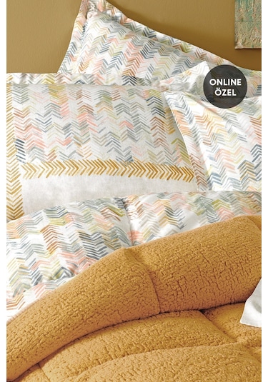 Puffy Leora Çift Kişilik Threefy Uyku Seti Somon