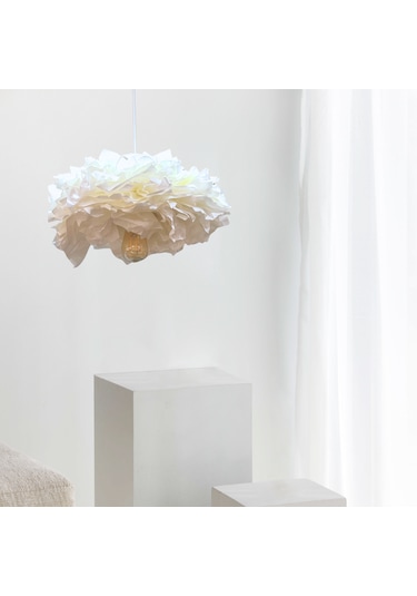 Cloudy Tasarım İtalyan Kağıt Beyaz Sarkıt Avize Beyaz