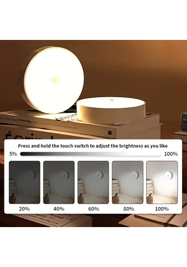 Hareket Sensörlü Usb Şarjlı Led Işık Lamba Beyaz - Gün Işığı