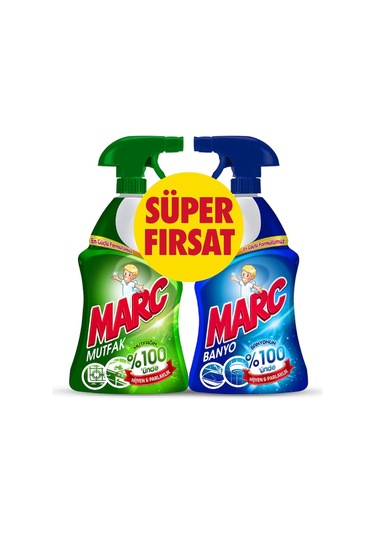 Marc Mutfak Yağ Çözücü Sprey 6 x 750 ML + Banyo Kireç Sökücü Sprey 6 x 750 ML