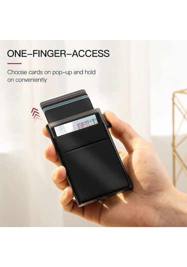Sones İnce Metal Cüzdan Açılır Kredi Kartı Tutucu Rfıd Engelleme Erkek Kartvizit Tutucu Altın